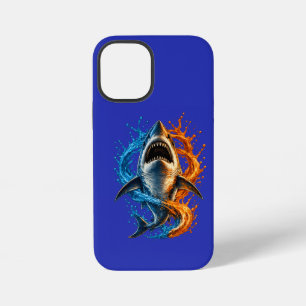Wilder Haifisch-Strandtuch – Blau & Orange Ozean-S iPhone 12 Mini Hülle