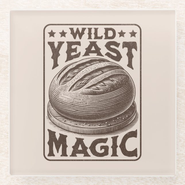 Wilder Hefe Magic Sourdough Brot Backenthusiast Glasuntersetzer (Vorderseite)