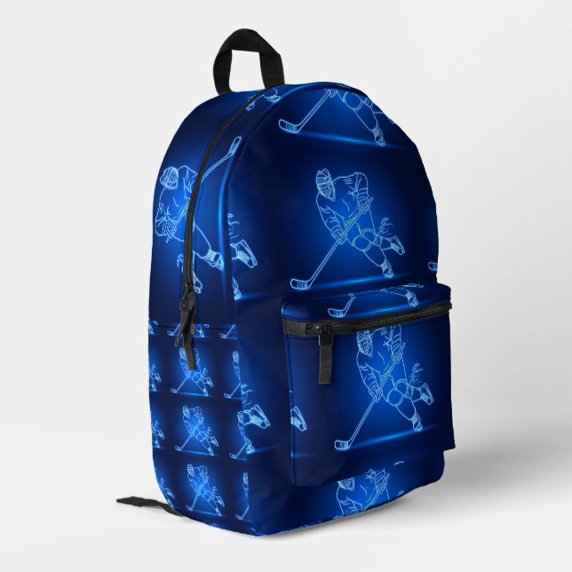 Wilder Hockey-Spieler-Rucksack Bedruckter Rucksack (Rückseitige Ecke links)