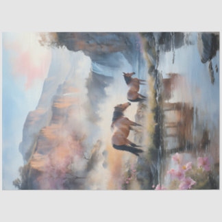 Wilder Horse Wasserfall Seidenpapier