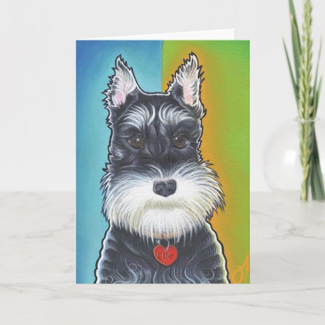 Wilder HundeSchnauzer Karte (Vorderseite)