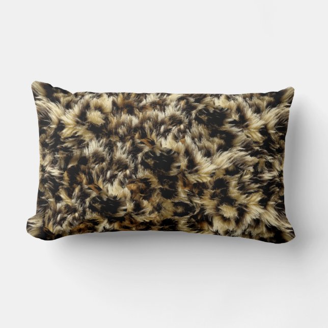 Wilder Imitat-Pelz-Leopard-Art-Camouflage-Dekor Lendenkissen (Vorderseite)