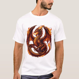 Wilder Infernodrache mit Flügeln und Feuerring-Kun T-Shirt