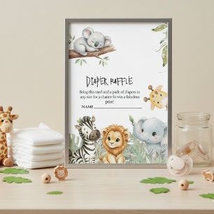 Wilder Jungen-Safari-Dschungeltiere Baby-Party Begleitkarte