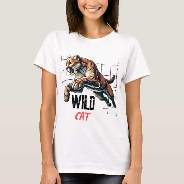 Wilder Katzentiger T-Shirt (Vorderseite)