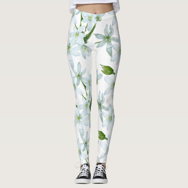Wilder Knoblauch-Blumen Legging Leggings (Vorderseite)