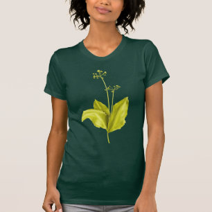 Wilder Knoblauch-Grün-Pflanzen-botanische Kunst T-Shirt