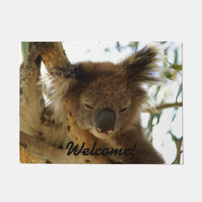 Wilder Koala, der auf Eukalyptusbaum, Foto schläft Fußmatte (Vorderseite)