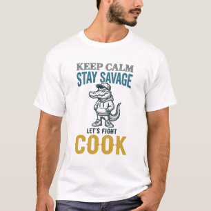 Wilder Koch-Alligator Vintage-Stich Grafik_1 T-Shirt