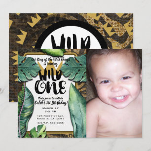 Wilder König der Dinge Krone 1. Geburtstagsfeier Einladung
