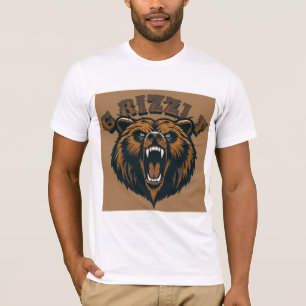 Wilder Kopf eines Grizzlybären T-Shirt