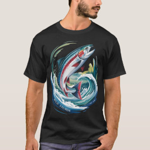 Wilder Lachs springt im Fluss – Wilder Lachs J T-Shirt