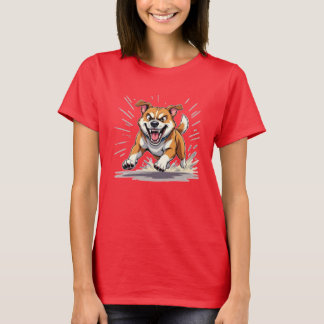 Wilder Laufender Hund – Illustration von Kraft und T-Shirt