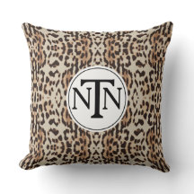 Wilder Leopard-Druck Monogramm-Browns