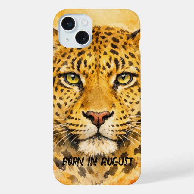 Wilder Leopard – Geburtsmonat August Tier iPhone Hülle (Rückseite)