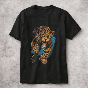 Wilder Leopard Großkatze Wildlife Art Tier T-Shirt
