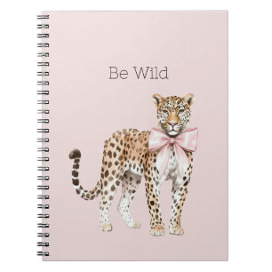 Wilder Leopard Rosa Bogen Notizblock