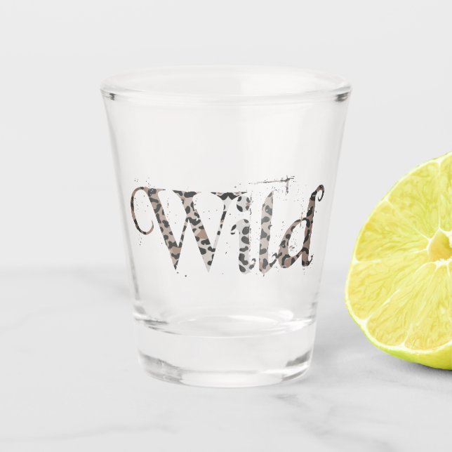 Wilder Leoparden-Tierdruck Schnapsglas (Vorderseite)