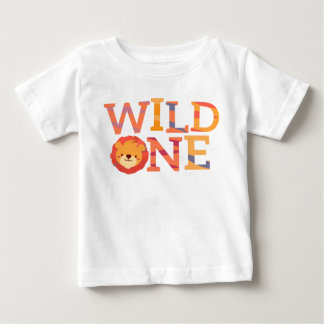 Wilder Löwe | scherzt | ein jähriges Baby T-shirt