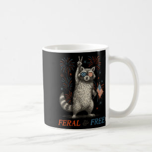 Wilder & lustiger 4. Juli patriotischer Waschbär W Kaffeetasse
