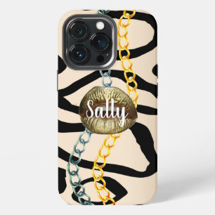 Wilder Luxus-Girly-Personalisiert Gold iPhone 13 Pro Hülle
