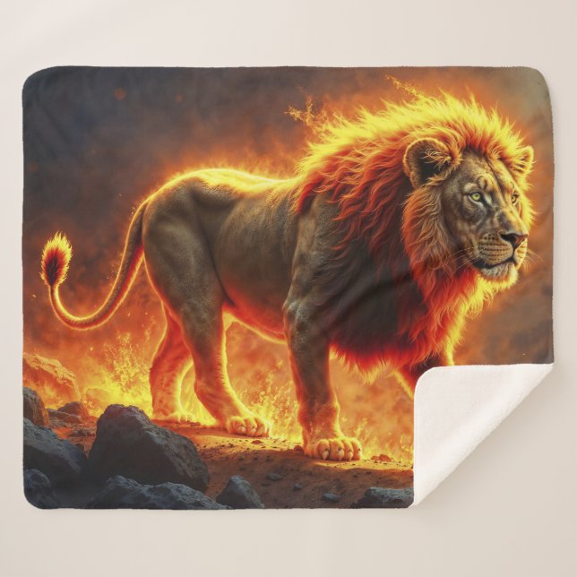 Wilder Majestätischer Löwe mächtiger Lavaräuber Sherpadecke (Vorderseite (Horizontal))