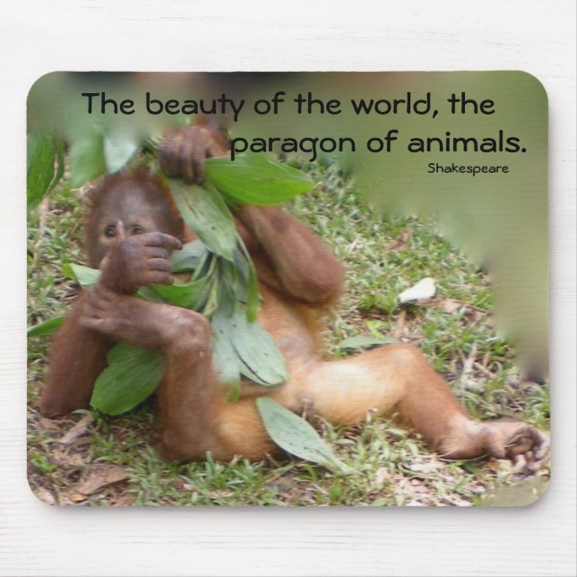 Wilder Mann von Borneo Orangutan Mousepad (Vorne)