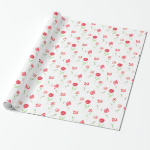Wilder Mohnblumen-Muster Geschenkpapier