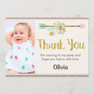 Wilder Pfeil-Stammes- 1. Geburtstag danken Ihnen Dankeskarte