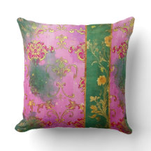Wilder Pink Grunge Damast - Kissen