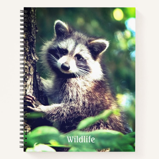 Wilder Raccoon auf dem Dschungel Notizbuch (Vorderseite)