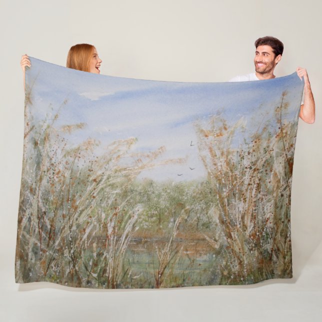 Wilder Rand einer natürlichen Wasserfarbe des Teic Fleecedecke (Beispiel)