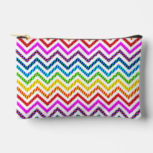 Wilder Regenbogen-Chevron-Muster Zubehörtasche