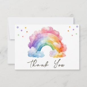 Wilder Regenbogen-Kindergeburtstag  Dankeskarte
