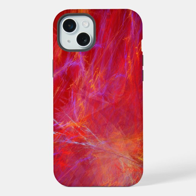 Wilder Rot - Abstrakte Kunst iPhone Hülle (Rückseite)