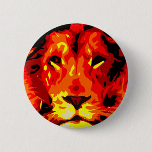 Wilder Roter Löwe Button