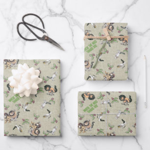 Wilder Rumpus-Feiertagsmuster Geschenkpapier Set