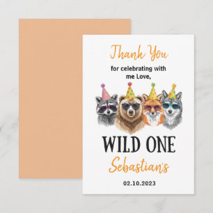 Wilder Safari Erster Geburtstag – Dschungeltiere Dankeskarte
