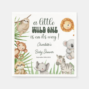 Wilder Safari-Tiere Junge Baby-Party Serviette