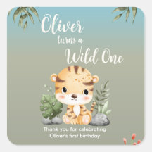 Wilder Safari-Tiere Süßer Tiger 1. Geburtstag