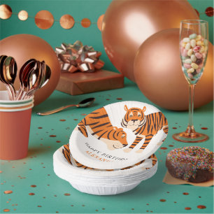 Wilder Safari-Tiger-Kindergeburtstag Pappteller