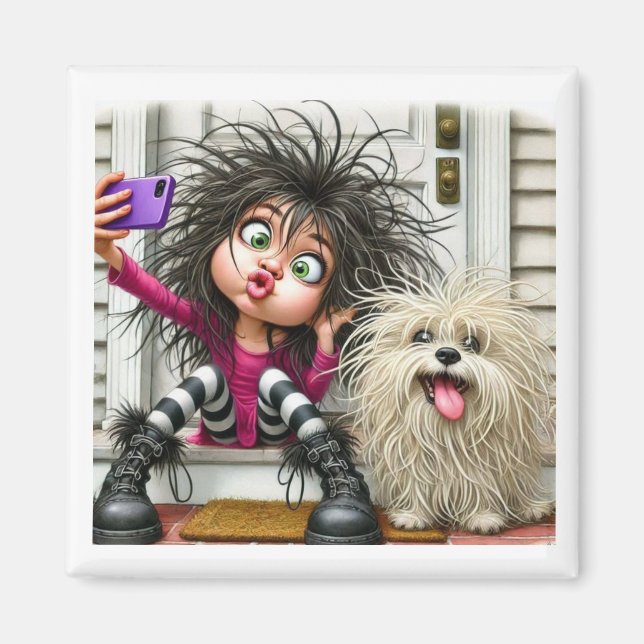 "Wilder Selfie Spaß - Magnet" Magnet (Vorne)