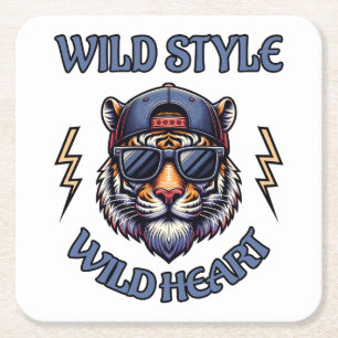 Wilder Stil, Wildes Herz 1 Rechteckiger Pappuntersetzer