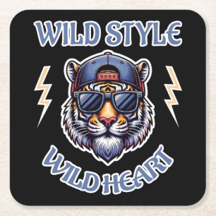 Wilder Stil, Wildes Herz Rechteckiger Pappuntersetzer