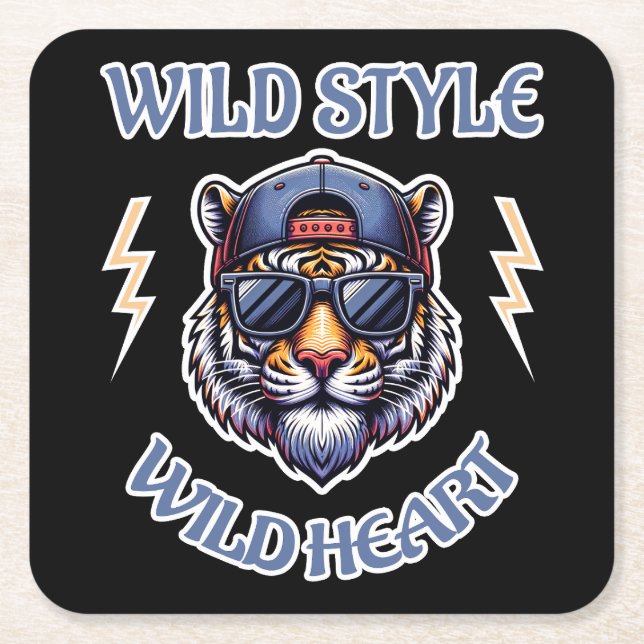 Wilder Stil, Wildes Herz Rechteckiger Pappuntersetzer (Vorderseite)