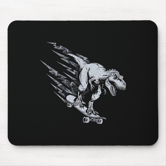 Wilder T-Rex Skateboard fährt mit Blitzgeschwindig Mousepad (Vorne)