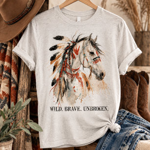 Wilder Tapferer Unbezähmbarer Painted Horse Tri-Blend Shirt