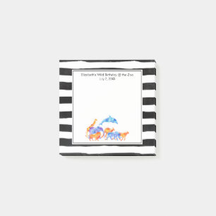 Wilder Tierherde Farbenfrohe Wasserfarbe Post-it Klebezettel