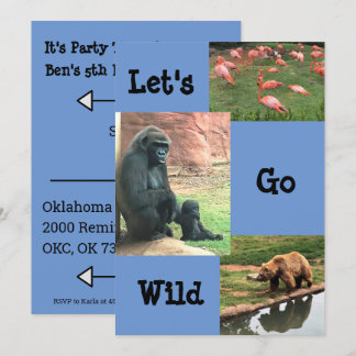 Wilder TierZoo Einladung zum Geburtstag