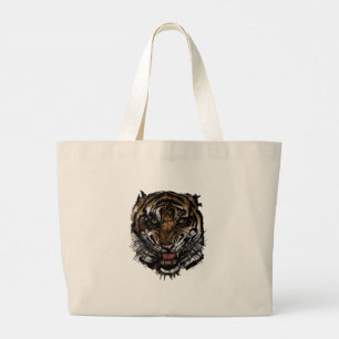 Wilder Tiger-Gesichtskunst Mutiger Dschungel-Räube Jumbo Stoffbeutel